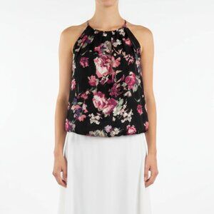 Joie 100% Silk All In Good Time Sleeveless Dark Floral Blouse Top S